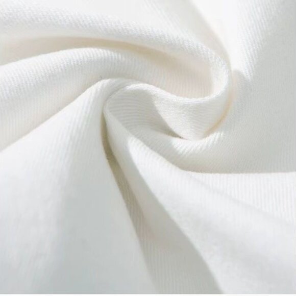 New women white Jeans Straight High Waisted Wide Leg Demin Pants - Picture 5 of 7